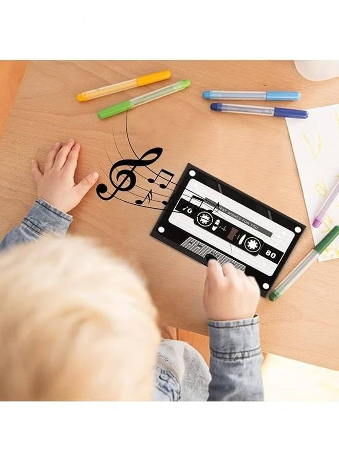 Voice Greeting Card - 60-Second Personalized Recordable Audio Card with Built-in Playback - Retro Style Talking Sound Card for Birthday, Wedding, and Special Occasions - Black - Image 4