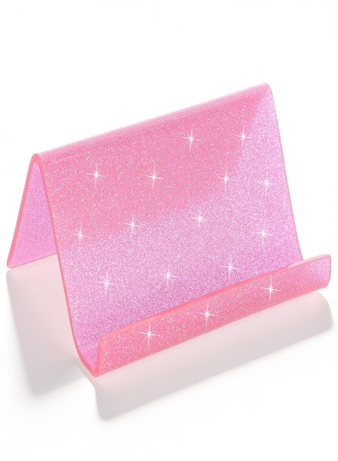 HaiFafafaing Pink Business Card Holder for Desk, Acrylic Cute Business Card Holders Desk - Image 1