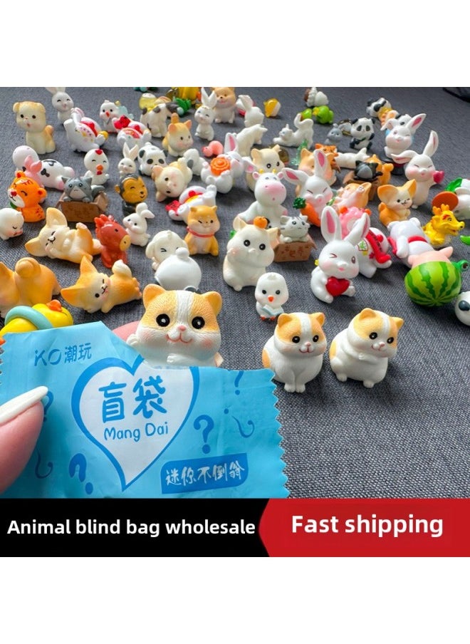 Simulation Blind Bag Small Animal Cute Mini Small Ornaments Luminous Simulation Animal Resin Small Gift Three-dimensional Small Blind Bag-Color:Sanrio/4.7cm Luminous Turtle  - Image 2