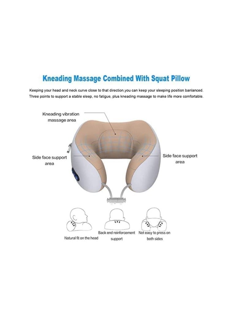 99 وسائد سفر للنوم على الطائرة، مساج رقبة كهربائي محمول، وسادة رقبة على شكل حرف U من فوم الذاكرة ناعمة ومريحة وقابلة للتنفس للاستخدام في السيارة والمنزل والمكتب - Image 2