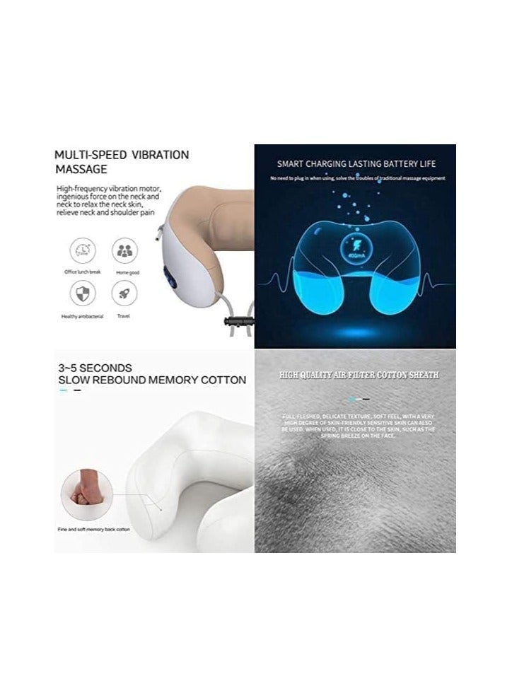 99 وسائد سفر للنوم على الطائرة، مساج رقبة كهربائي محمول، وسادة رقبة على شكل حرف U من فوم الذاكرة ناعمة ومريحة وقابلة للتنفس للاستخدام في السيارة والمنزل والمكتب - Image 5