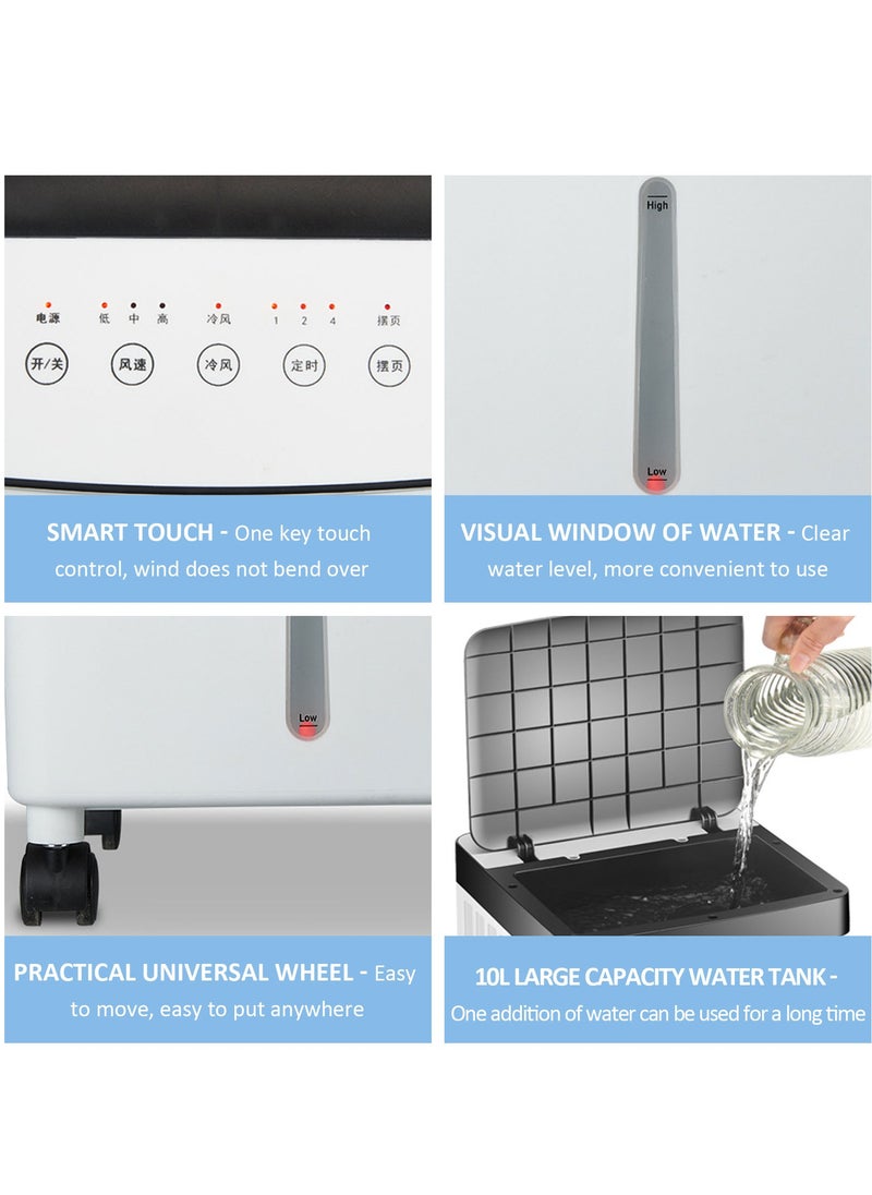 Generic - Evaporative Air Cooler, Cooling Fan with 3 Modes & 3 Speeds, Windowless Air Conditioner with 12-H Timer Remote Control - Image 1