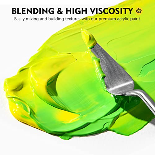 Magicfly Acrylic Paint 12 Colours/473ml, Large Bottles Acrylic Paint Set Rich Pigment Colours for Artists, Beginners, Amateurs on Glass, Stone, Canvas, Wood, Craft - Image 3