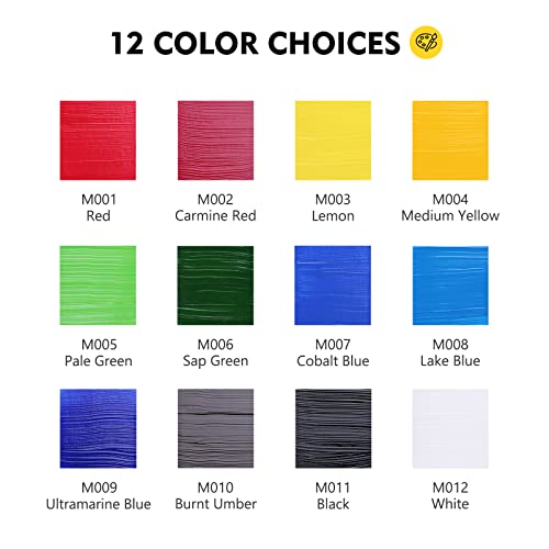 Magicfly Acrylic Paint 12 Colours/473ml, Large Bottles Acrylic Paint Set Rich Pigment Colours for Artists, Beginners, Amateurs on Glass, Stone, Canvas, Wood, Craft - Image 2