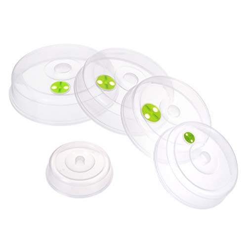 TENINYU Set of 5 Microwave Plate Covers with Adjustable Steam Vents; Microwave Splatter Covers - Mixed Sizes for Large & Small Food Plates Bowls - Image 1
