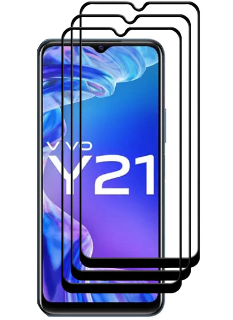ACLIX 3 Pieces Antistatic ESD Dustproof Premium Quality High Definition Tempered Glass Screen Protector Designed For vivo Y21 - Image 1