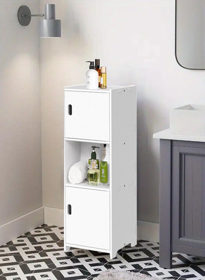 نوايوو خزانة منظمة لتخزين أدوات الحمام مقاومة للماء، خزائن حمام، مع طبقة للاستخدام اليومي و2 باب خزانة - Image 1