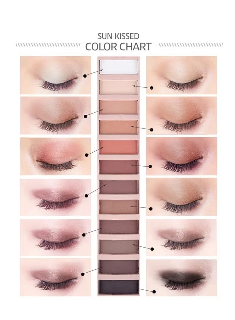 NAKEDS 2 Pack 12 Colors Makeup Nude Colors Eyeshadow Palette Natural Nude Matte Shimmer Glitter Pigment Eye Shadow Pallete Set Waterproof Smokey Professional Beauty Makeup Kit (2 PCS) - Image 5