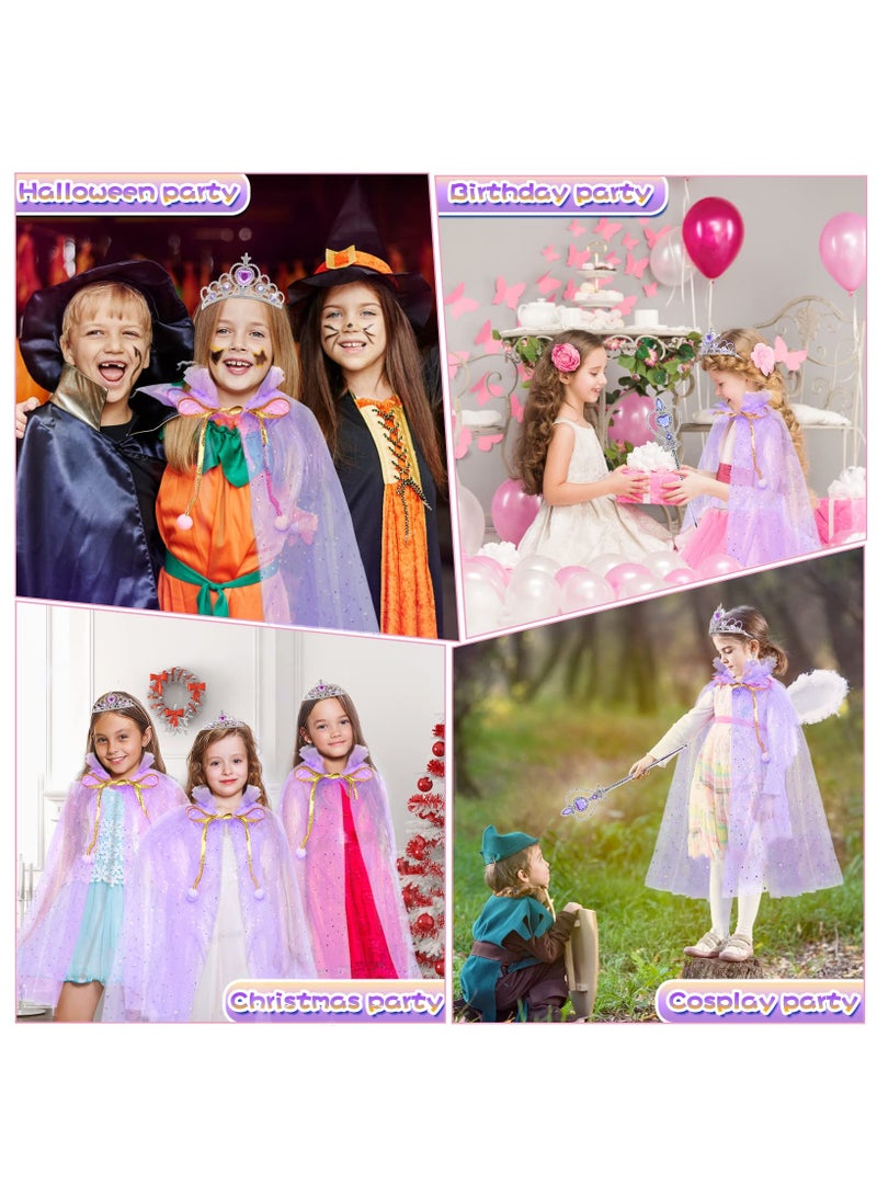 Cloak Set 6-Piece Girl Princess Crown Cloak, Suitable For Little Girls To Dress Up And Give Away To Girls - Image 4
