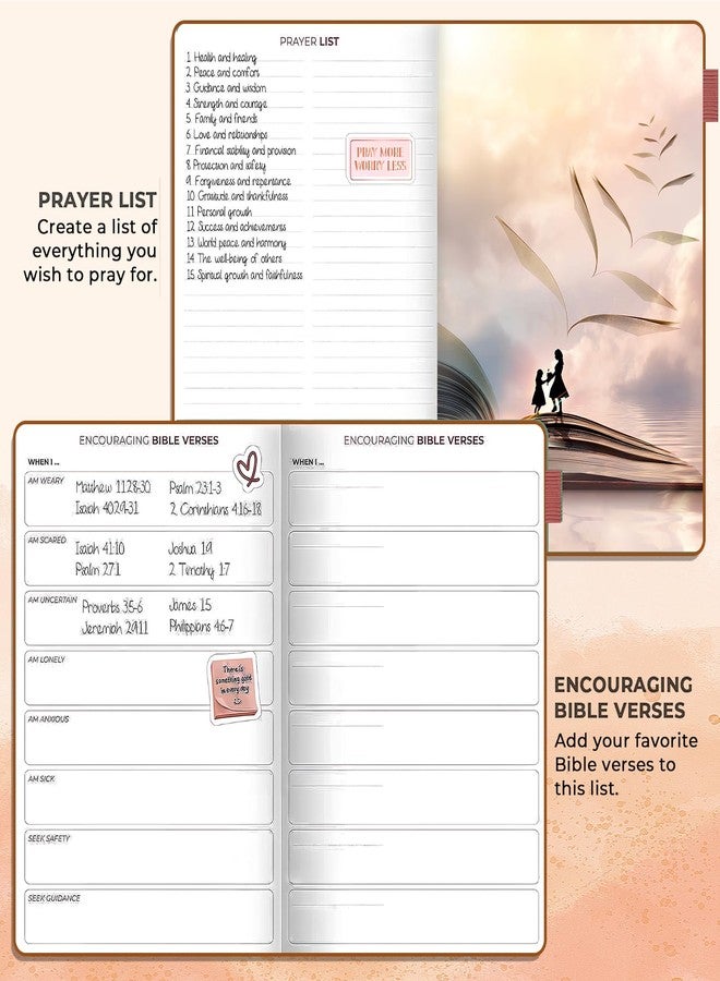 Sanant Bible Study Journal, Leather Christian Bible Church Notes Notebook for Note Taking & Reflection, Guided Bible Study Supplies Faith Based Jesus Religious Gifts, Bible Notebook for Men Women(Brown) - Image 5