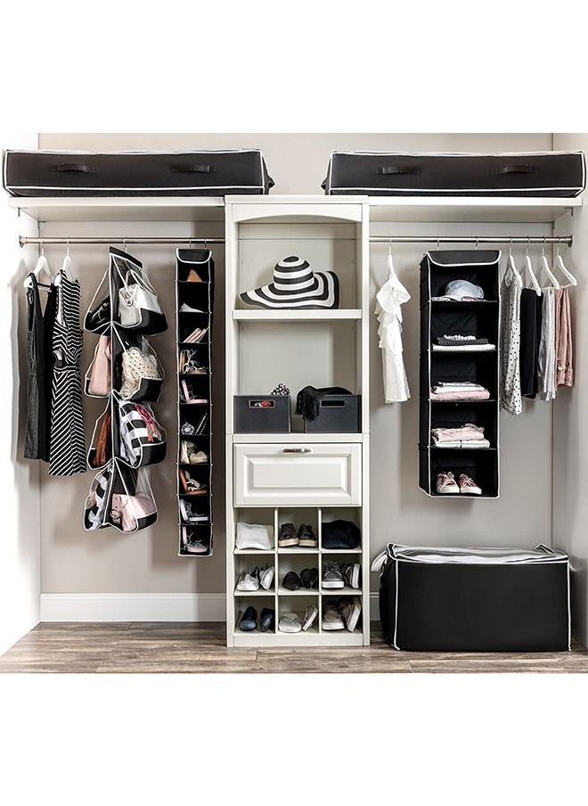 ZOBER - ZOBER 10-Shelf Hanging Shoe Organizer Hanging Closet Shoe Organizer with Side Mesh Pockets, Space Saving Shoe Holder & Storage, Closet Organizer Great for Shoes, Purses - Image 1