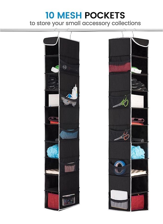 ZOBER - ZOBER 10-Shelf Hanging Shoe Organizer Hanging Closet Shoe Organizer with Side Mesh Pockets, Space Saving Shoe Holder & Storage, Closet Organizer Great for Shoes, Purses - Image 1