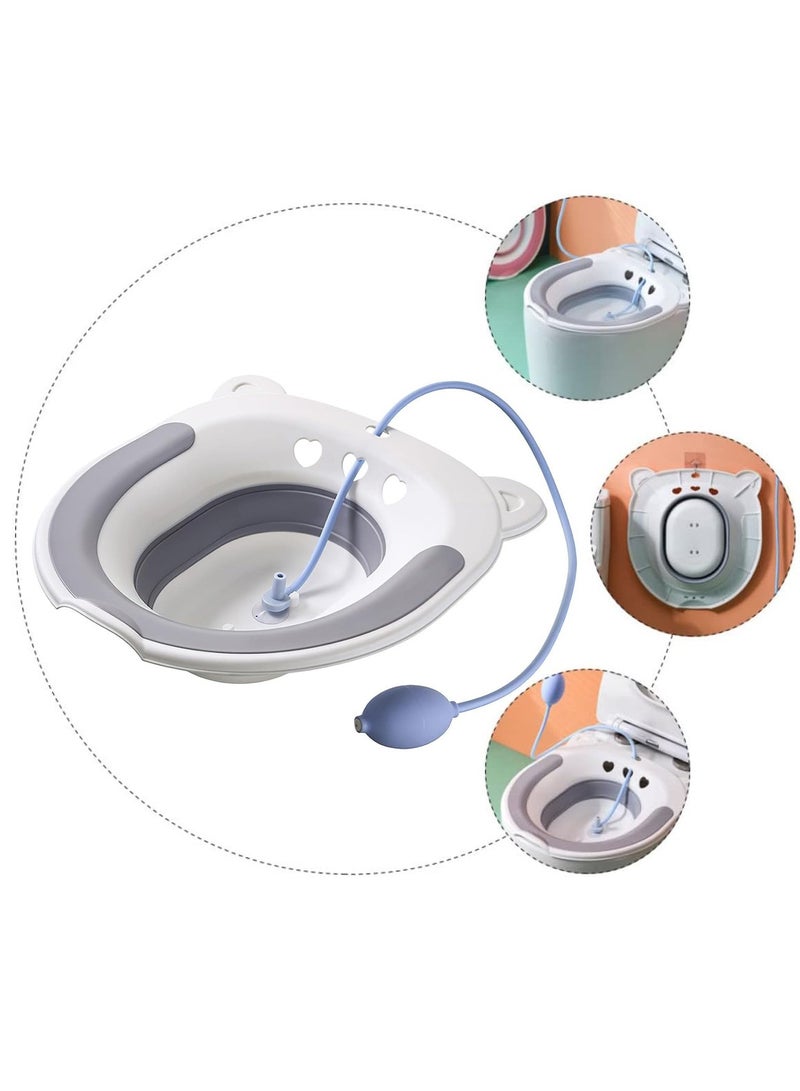 DURKU Toilet Seat Sitz Bath for Postpartum Care, Hemorrhoids, and Inflammation Treatment for Pregnant Women. Fits Universal Toilet with Flusher & Yoni Steam Seat. - Image 1