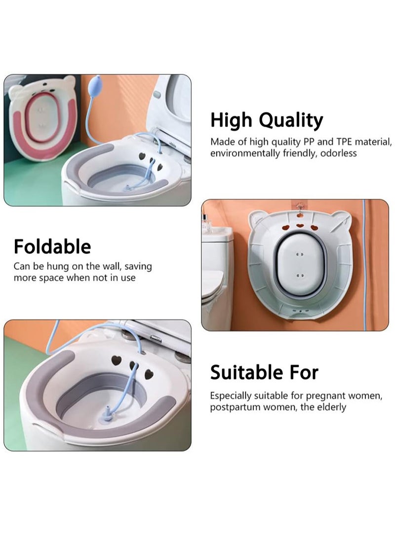 DURKU Toilet Seat Sitz Bath for Postpartum Care, Hemorrhoids, and Inflammation Treatment for Pregnant Women. Fits Universal Toilet with Flusher & Yoni Steam Seat. - Image 2