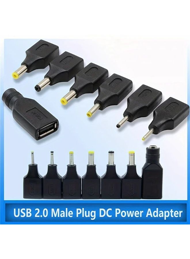 محول عالمي من USB ذكر إلى مقبس DC أنثى مجموعة 4 من 8x1.7 مم متوافق مع 5.5x2.1 مم - Image 1