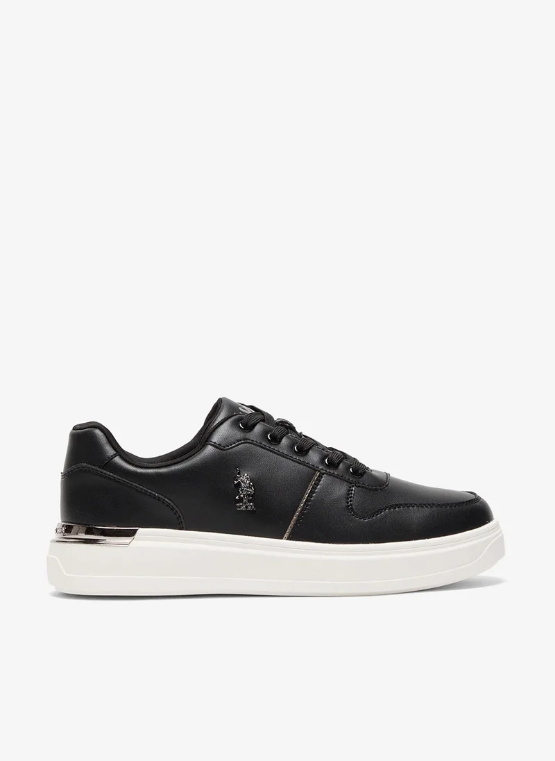 Women's Black Low-Top Sneakers - Stylish Design with White Sole Accent Shoes and Cushioned Comfort for Everyday Wear