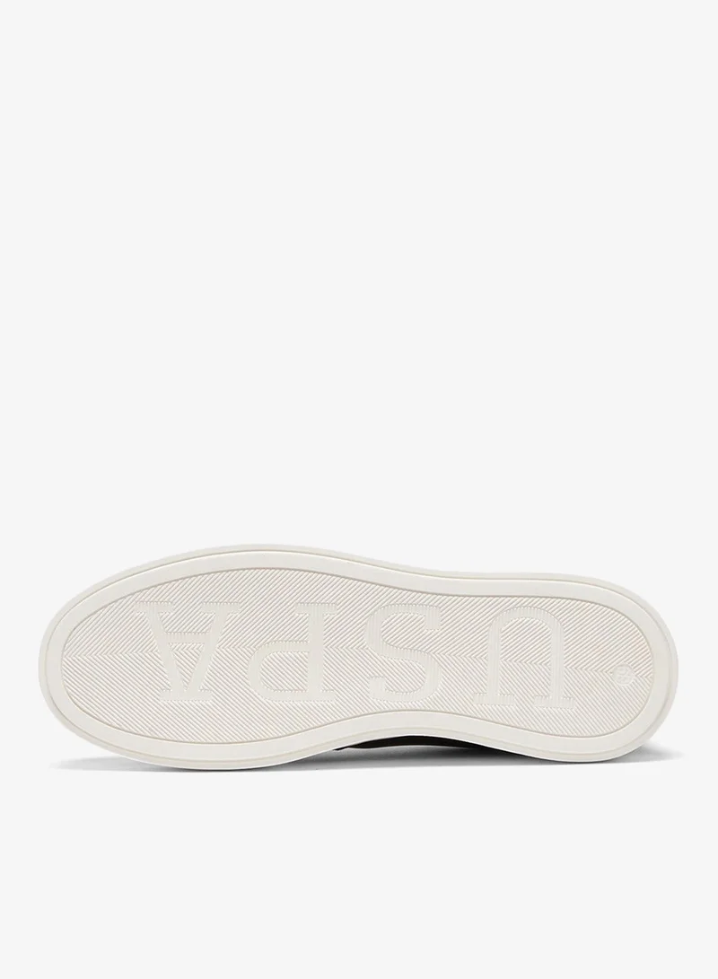 U.S. Polo Assn. Black Women's Black Low-Top Sneakers - Stylish Design with White Sole Accent Shoes and Cushioned Comfort for Everyday Wear for Women | Best Price UAE