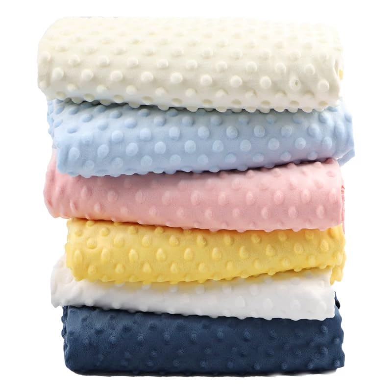 Hasoar Minky Dot Fabric by The Yard DIY Making Supplies 1 Yard x 62 Inch Quilting Patchwork Cushions Plush Fleece Fabric Minky Fabric for Blanket, Pillow Covers, Clothing Making,Sewing (Blue, 1 Yard) - Image 5