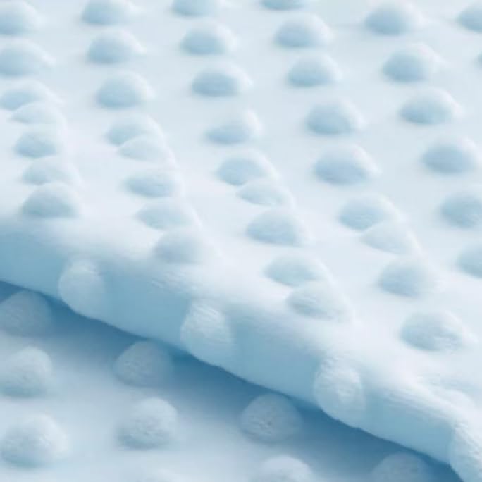 Hasoar Minky Dot Fabric by The Yard DIY Making Supplies 1 Yard x 62 Inch Quilting Patchwork Cushions Plush Fleece Fabric Minky Fabric for Blanket, Pillow Covers, Clothing Making,Sewing (Blue, 1 Yard) - Image 1