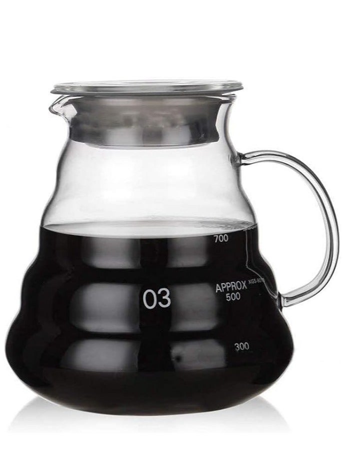 RANK V60 Coffee Server Maker Heat Resistant Glass Pot Pour Over Kettle Teapot Hand Drip Pour Over 800ml - Image 1
