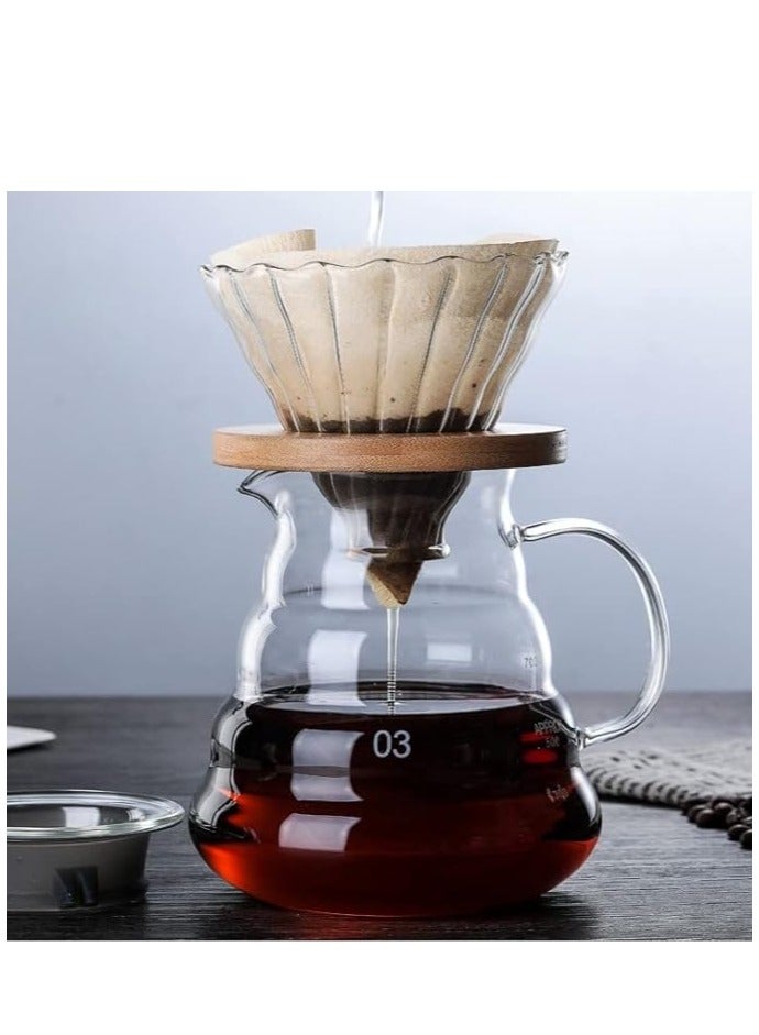 RANK V60 Coffee Server Maker Heat Resistant Glass Pot Pour Over Kettle Teapot Hand Drip Pour Over 800ml - Image 4