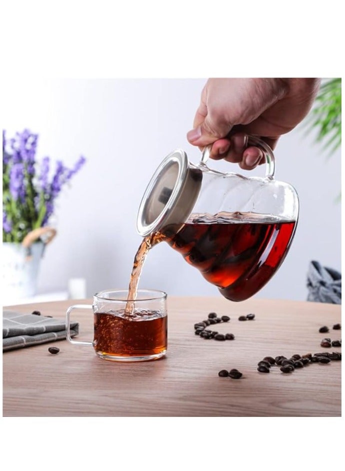 RANK V60 Coffee Server Maker Heat Resistant Glass Pot Pour Over Kettle Teapot Hand Drip Pour Over 800ml - Image 2