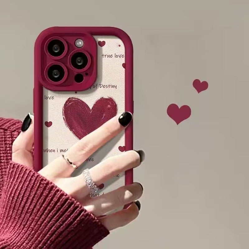القضية على شكل قلب النبيذ الأحمر مناسبة لـ Apple 17 Pro Max ، وقضية سلم السماء للعين لـ iPhone 16/15/14/13 ، والأسلوب - Image 2
