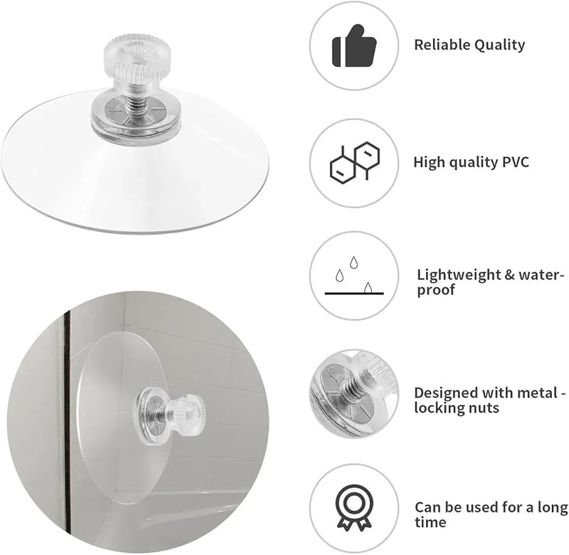 70 قطعة أكواب شفافة للشفاط 1 26 بوصة مع مسامير للحائط في الحمام والمطبخ والمكتب والنافذة - Image 5