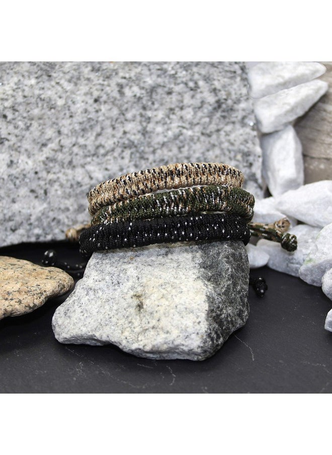 FROG SAC 6 Paracord Bracelets For Boys, Woven Parachute Cord Braided Bracelet Pack, String Friendship Jewelry, Easter Basket Fillers For Teens, Stocking Stuffers, Camping Party Favors  - Image 3