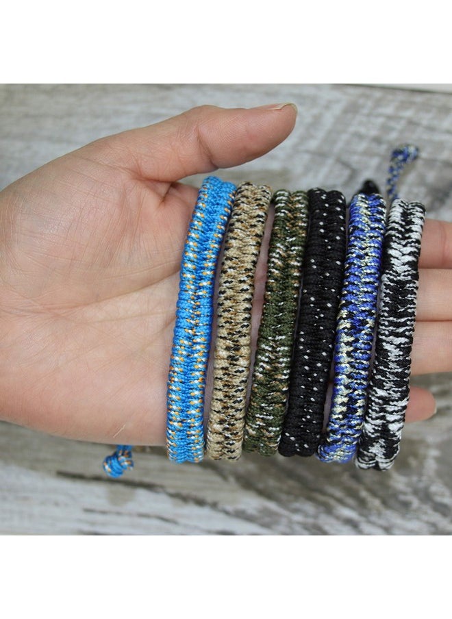FROG SAC 6 Paracord Bracelets For Boys, Woven Parachute Cord Braided Bracelet Pack, String Friendship Jewelry, Easter Basket Fillers For Teens, Stocking Stuffers, Camping Party Favors  - Image 2