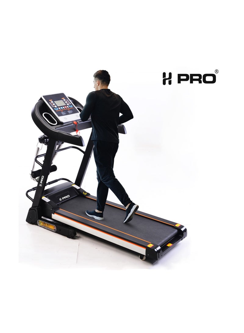 H PRO HM794 Foldable Treadmill for Gym and Home Use | 4.0HP Peak Motor | 14kmh Speed | LCD Display | 12 Programs | Pulse Sensor | Safety Key - Image 1