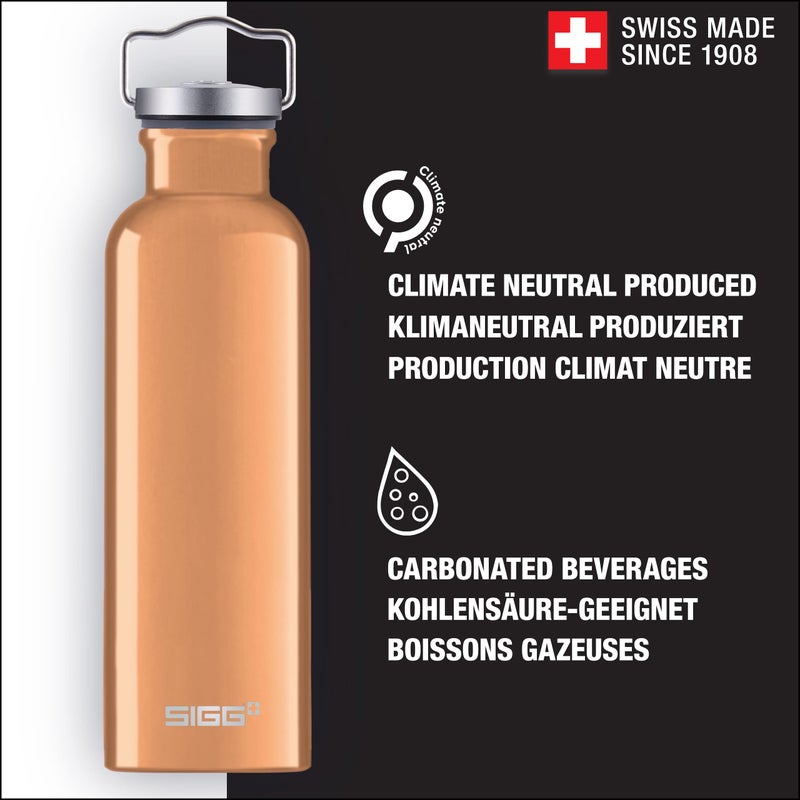 Sigg - Cooper Aluminum Water Bottle - Original Gold - With Screw Cap - Leakproof - Lightweight - BPA Free - 17 Oz - Image 2
