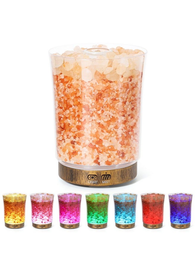 DqBaoKuan Essential Oil Diffuser 3In1 Aromatheraphy Diffuser & Ultrasonic Humidifier & Himalayan Salt Lamp 7 Color Led Lights 2 Adjustable Mist Modes For Home Bedroom Office Auto Shutoff 150Ml  - Image 1