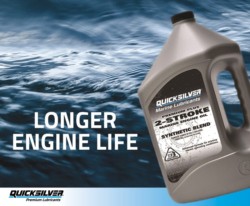 Quicksilver Premium Plus 2-Stroke Marine Engine Oil - Outboards, PWC - 2.5 Gallon - Image 2