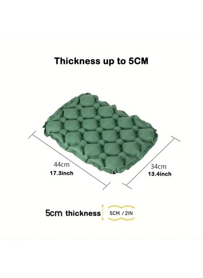 Gray Inflatable Seat Cushion Portable Folding Air Chair with Storage Bag for Camping Hiking Beach - Image 3