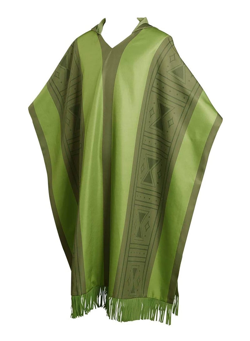 SYOSI عباءة أطفال كاب مادلين تنكرية خضراء بونشو رداء ملابس للبالغين الأولاد البنات حجم م - Image 1