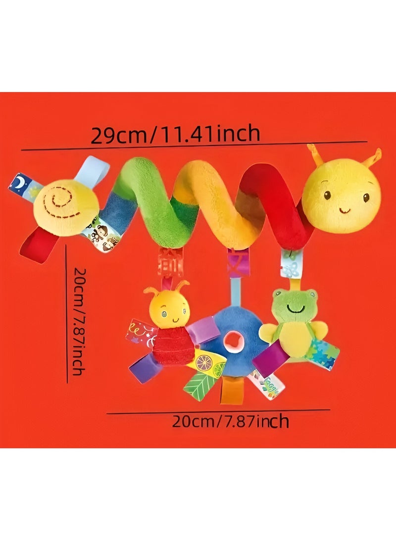 LOOFI Plush Spiral Hanging Baby Toys – Cute Worm for Crib, Stroller & Car Seat - Image 4