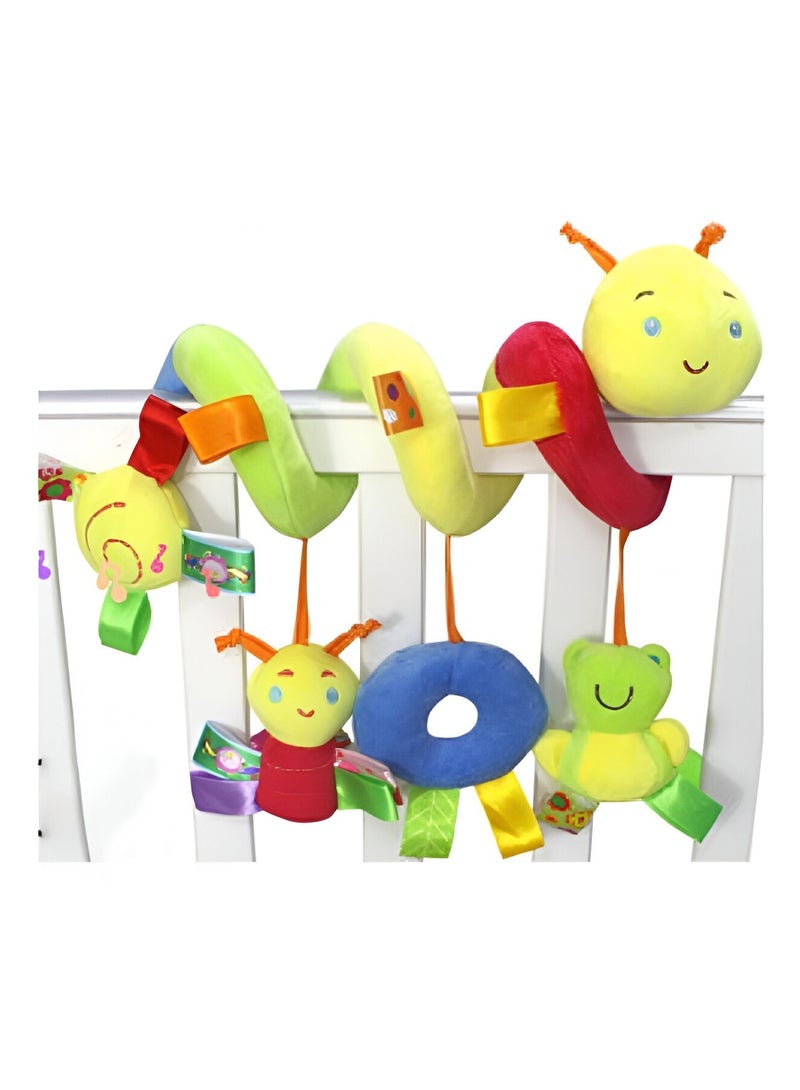 LOOFI Plush Spiral Hanging Baby Toys – Cute Worm for Crib, Stroller & Car Seat - Image 1