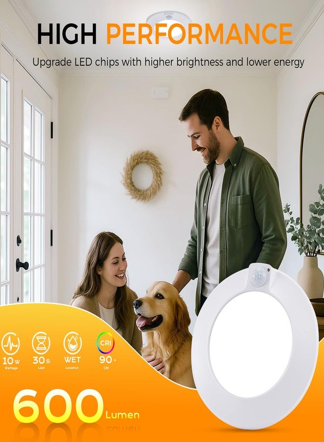 CLOUDY BAY Motion Sensor Ceiling Light Indoor,120V CRI90 10W 5000K Bright Day Light,6.5 inch LED Flush Mount Ceiling Lighting Fixture for Garage,Walk-in Closet,Attic,Pantry Wet Location White Finish - Image 5