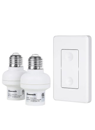 DEWENWILS Remote Control Light Bulb Socket, Wireless Light Switch for Pull Chain Light Fixture, E26 E27 Bulb Base, No Wiring, ETL Listed(1 Wall Mounted Switch+2 Socket) - pzsku/ZE88CEA8F97339D82039FZ/45/1747980229/f983ab75-e761-4ff5-a2ac-4f24040f4a7b