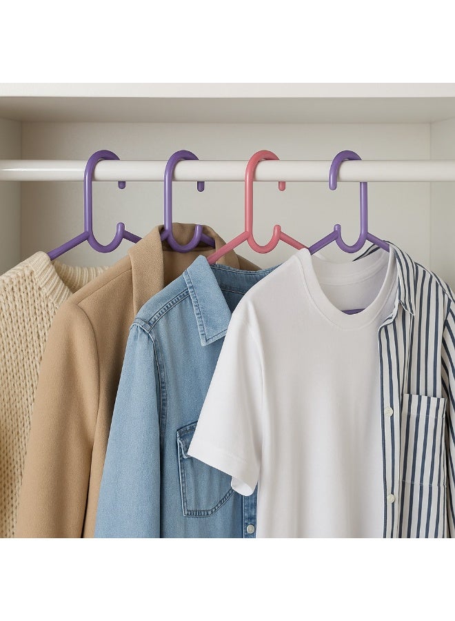 Set of 6 multi-colored plastic hangers - lightweight and suitable for everyday clothes - Model 6040  - Image 2