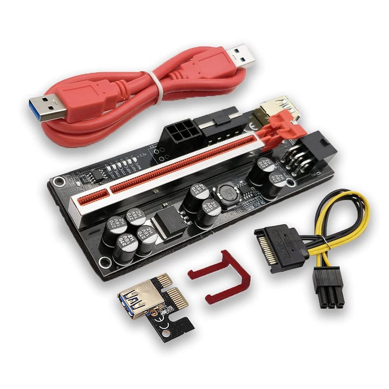 Piplus Pi+™ (™) VER0010S بلس ألترا الأحدث / 8 مكثف / ألترا مستقر / LED إضافي / محول PCIe رiser 80 سم كابل USB 3.0 - رiser GPU - تعدين بيتكوين إيثيريوم BTC ETH زكاش - Image 2