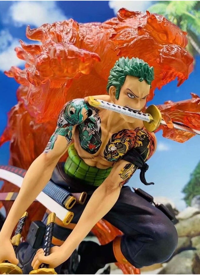 One Piece One Piece Zoro the Extreme Tiger Hunter Action Figure Decorative Resin Sculpture Home Decor Statue, Art Figurine Home Ornament Decoration for Office, Living Room, Bedroom, Book Shelf, TV Cabinet, Desktop  - Image 4