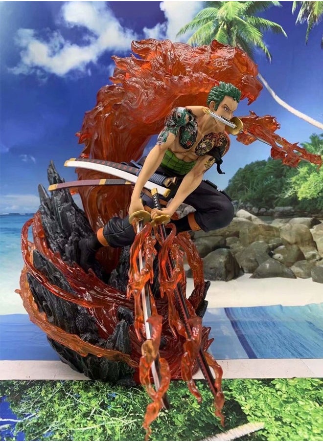 One Piece One Piece Zoro the Extreme Tiger Hunter Action Figure Decorative Resin Sculpture Home Decor Statue, Art Figurine Home Ornament Decoration for Office, Living Room, Bedroom, Book Shelf, TV Cabinet, Desktop  - Image 5