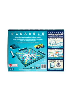 Mattel Games Original Scrabble Two-in-One Game: Classic Scrabble & Scrabble Together for Cooperative Play, Family Word Game, Includes 50 Goal Cards that Teach Scrabble Basics, Ages 8+  - Image 2