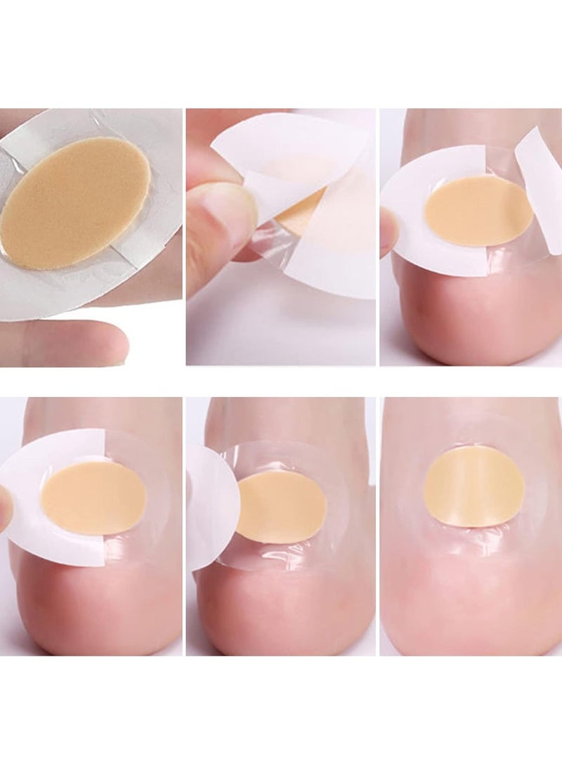 100 قطعة من ضمادات البثور، ضمادات البثور، ضمادات هيدروكولويد غير مرئية للكعب، وسادة للوقاية من بثور القدمين وأصابع القدمين والكعب، واقي وحافظ على البشرة - Image 3