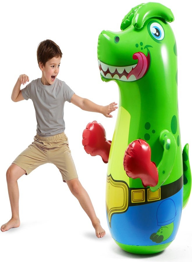SYNCFUN Inflatable Punching Bag for Kids 47 Inches, Toddler Blow up Punching Bag Toys, T.rex Dinosaur Bouncing-Back Bopper - Image 1