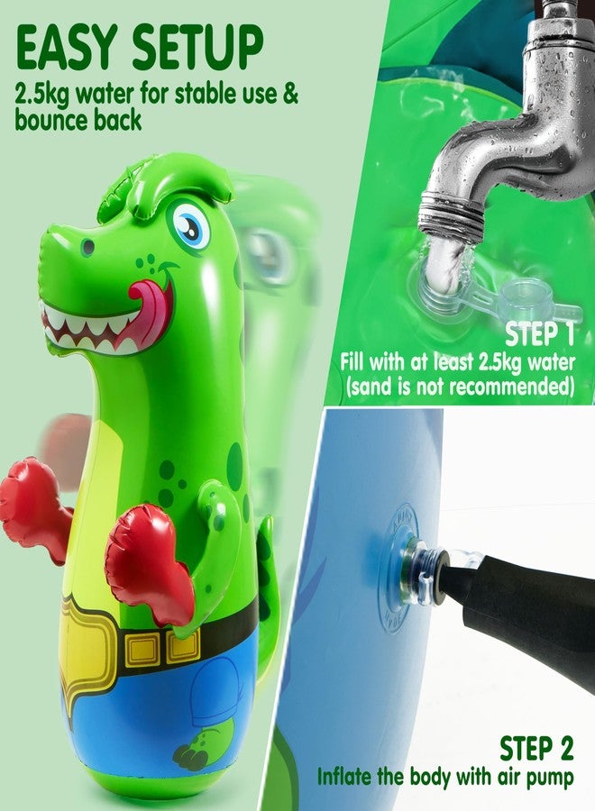 SYNCFUN Inflatable Punching Bag for Kids 47 Inches, Toddler Blow up Punching Bag Toys, T.rex Dinosaur Bouncing-Back Bopper - Image 2