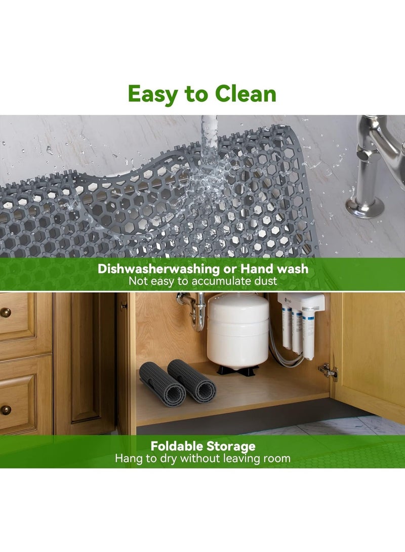 Silicone sink mat, kitchen sink mat, 26 inches x 14 inches, suitable for kitchen sinks, heat-resistant, flexible, stable, and protects the bottom of farmhouse-style stainless steel ceramic sinks. - Image 5