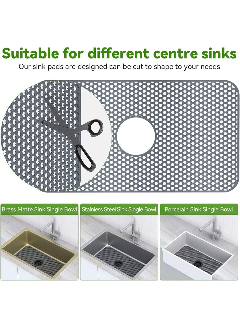 Silicone sink mat, kitchen sink mat, 26 inches x 14 inches, suitable for kitchen sinks, heat-resistant, flexible, stable, and protects the bottom of farmhouse-style stainless steel ceramic sinks. - Image 3